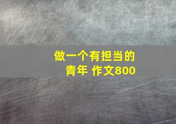 做一个有担当的青年 作文800